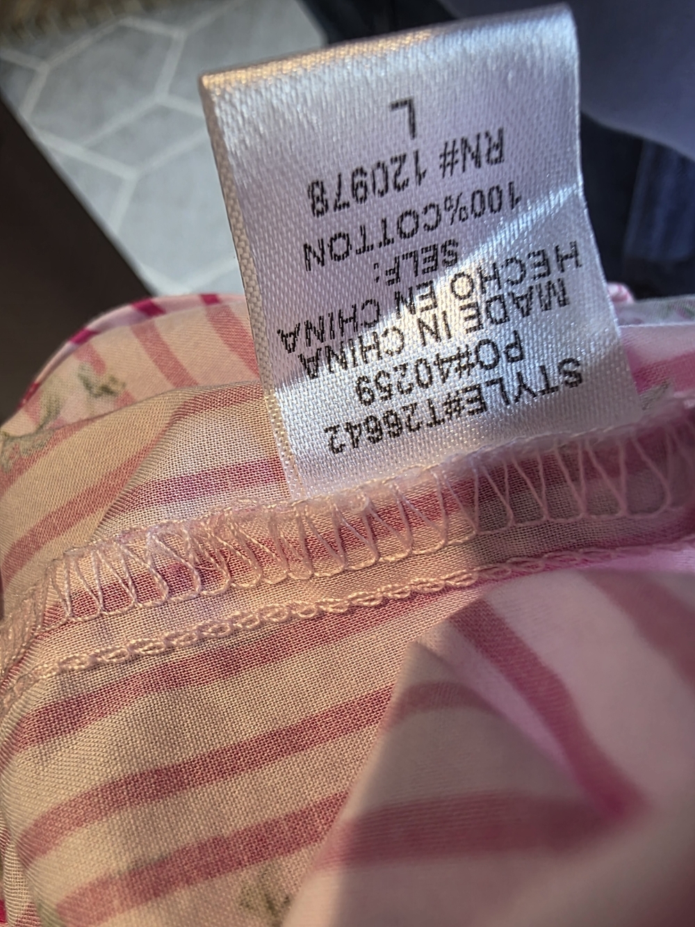 entro Pink Striped Floral Ruffle Blouse - Picture 5 of 5